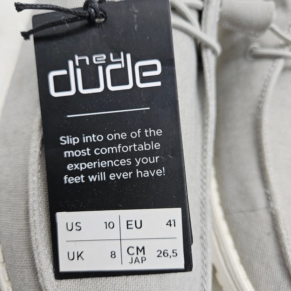 Hey Dude Wendy Light Grey Chambray Slip On Loafers Women Size 10 NEW - Picture 7 of 13